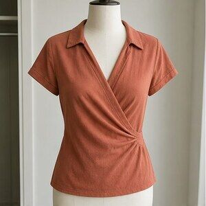 Rust Puff Sleeve Top